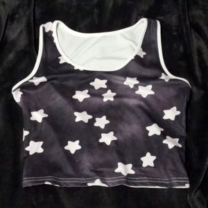 Starry gray and white tank top
